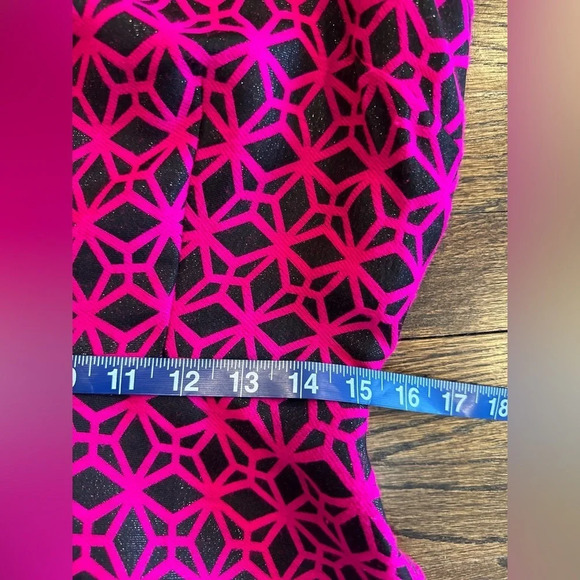 Maison Jules Geometric Pink and Black A-Line Mini Dress Women's Size Large U0760 - Picture 9 of 13